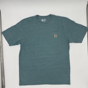 Carhartt Pocket T-Shirt Relaxed Fit Short Sleeve Blue K87-H35 Work Crew Men's L